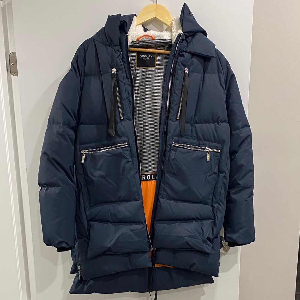 Orolay Women’s Dark Blue Puffer Coat